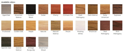 Old Masters Gel Stain Color Chart