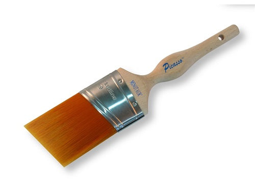 Proform Picasso Minotaur Oval Angled Brush PIC21 image highlighting the PBT proprietary filament blend bristles and bulb shaped handle.