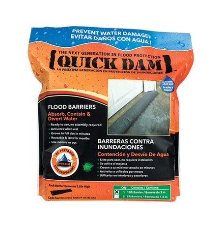 Quick Dam Flood Barrier 3.5" x 6.5" x 120" 1-Pack QD610