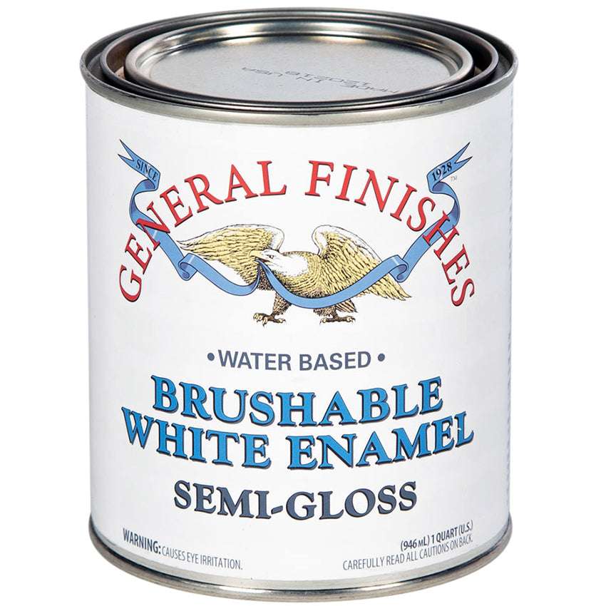 General Finishes Brushable White Enamel Water-Based Coating Semi-Gloss Quart