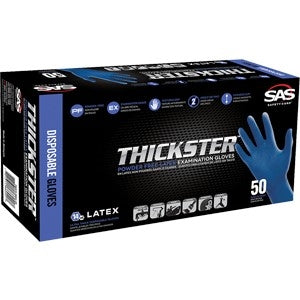 SAS Thickster Powder Free Exam Grade Latex Disposable Gloves