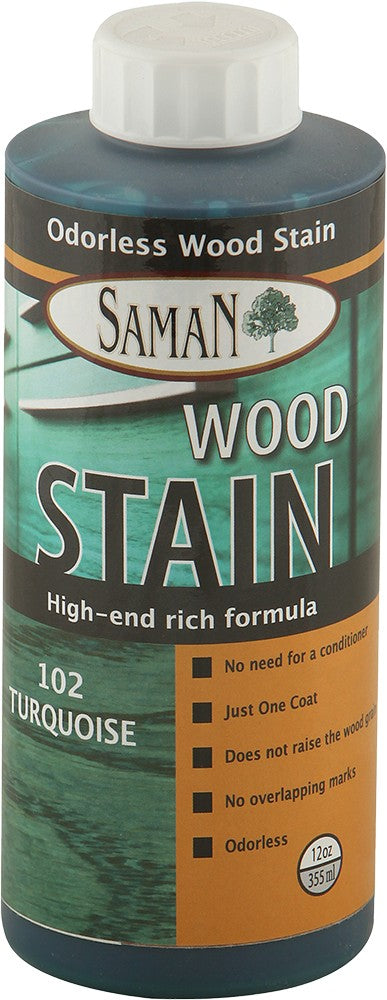 SamaN Water Based Stain 12 Oz Turquoise