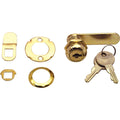 Prime-Line Bright Brass Gold Steel Cabinet/Drawer Lock U 9944