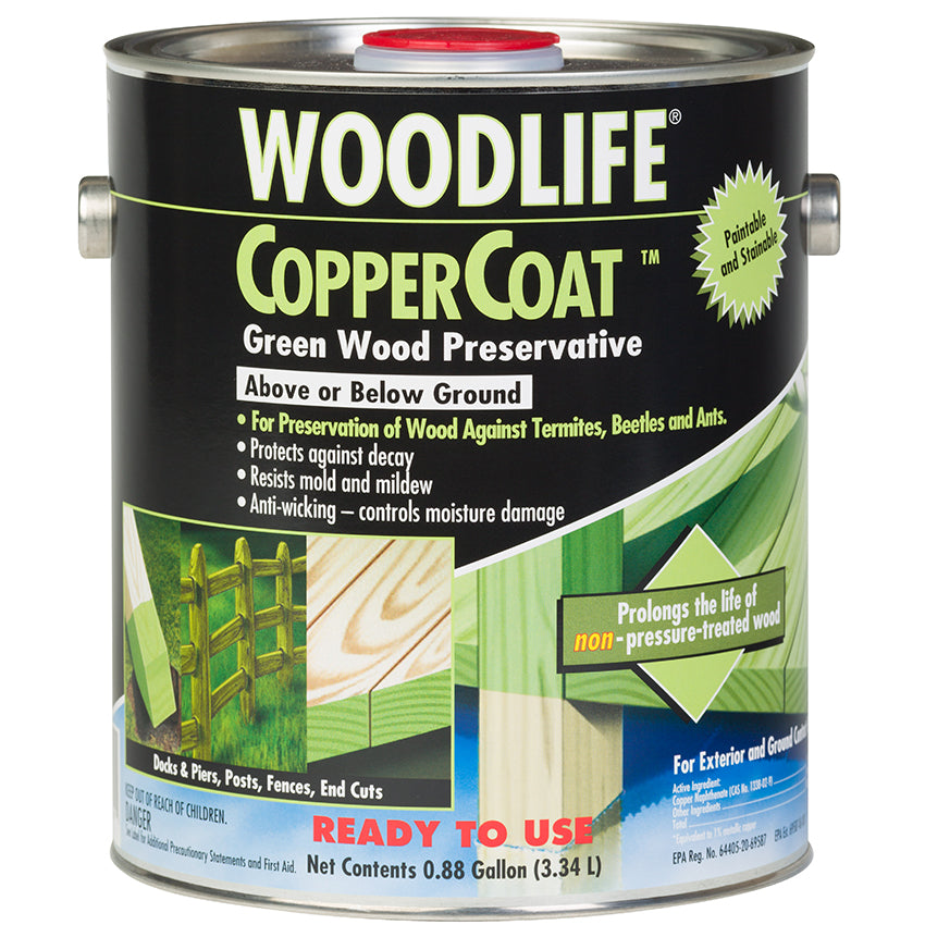 Zinsser Woodlife Copper Coat Green Wood Preservative Quart 01904A