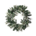 Christmas wreath with lights on a white background
