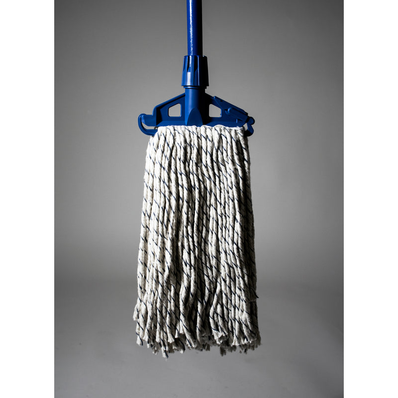 Elite #12 Household Cotton Mophead 102-4PLY-#12 attached to a mop pole