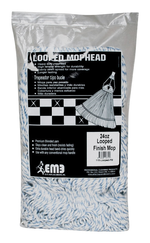 Elite Large Finish Mop Professional Looped Mophead 115-LOOPED-FM