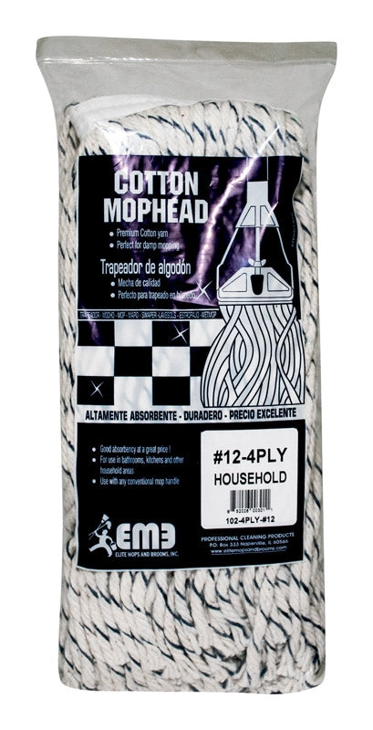 Elite #12 Household Cotton Mophead 102-4PLY-#12 - Box of 6