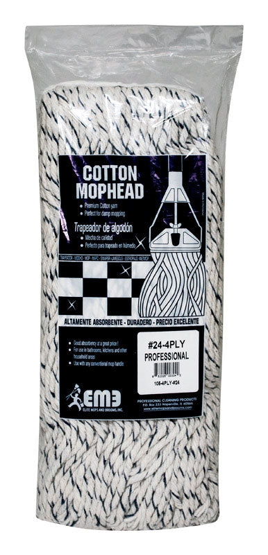Elite #24 Professional Cotton Mophead 105-4PLY-#24 - Box of 6