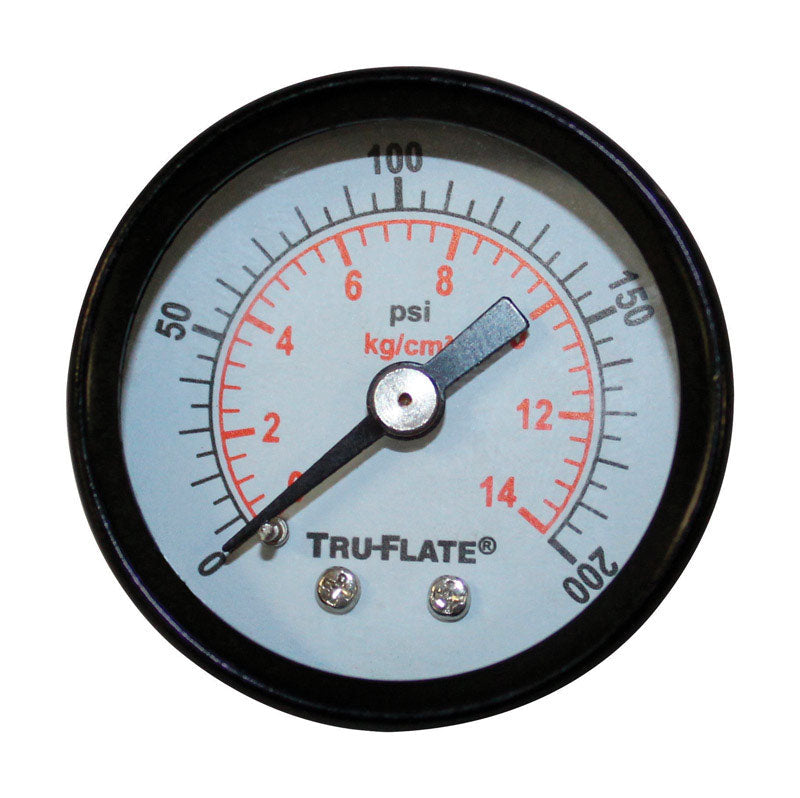 Tru-Flate Mini Air Line Rugged Gauge 1/8 in. NPT 24-801