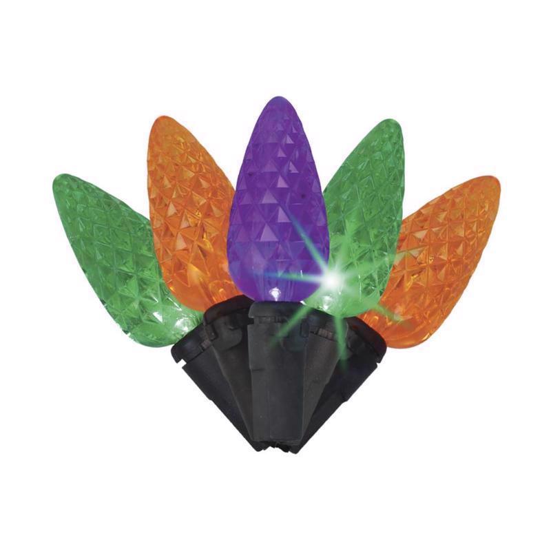 Colorful butterfly-shaped lights with a central black base on a white background