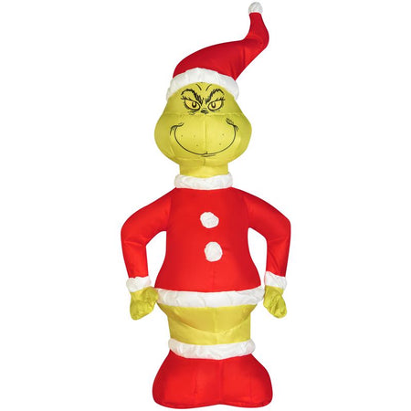 Gemmy Airdorable Multicolored Grinch in Santa Suit Inflatable 19 in. 119271