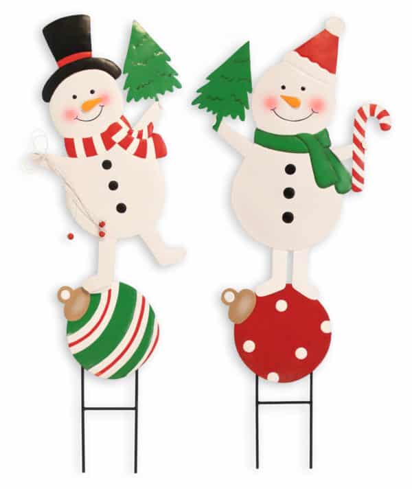 Snowman Metal Yard Stakes 12221 - Pack of 6
