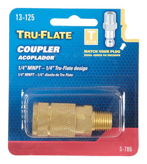 Tru-Flate 1/4 Inch Male Air Coupler 13-125