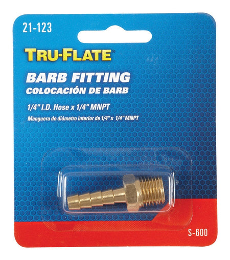 Tru-Flate Barb Fitting 1/4 ID X 1/4 MNPT 21-123