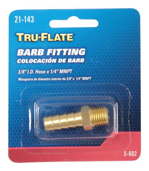 Tru-Flate 3/8 Inch Male Barb Fitting 21-143