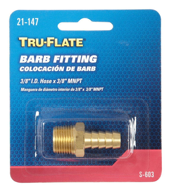 Tru-Flate Barb Fitting 3/8 ID X 3/8 MNPT 21-147