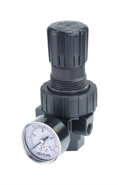 Tru-Flate 3/8 In NPTF Compact Regulator with Gauge 24-414