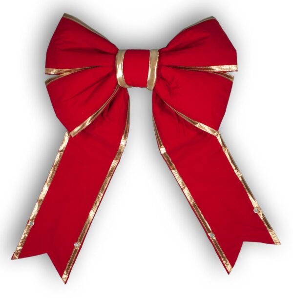 24" Red Velvet Bow with Gold Edge Commercial Grade 15425 - Box of 2