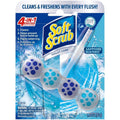Soft Scrub toilet cleaning product packaging with blue and white design