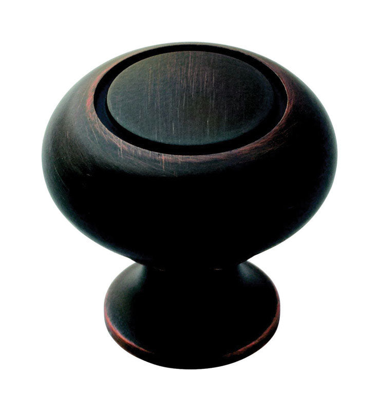 Amerock Allison Round Cabinet Knob Dark brown on a white background