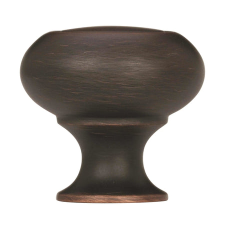Amerock Allison Round Cabinet Knob Bronze on a white background