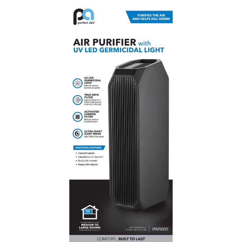Perfect Aire Carbon True HEPA Air Purifier 222 sq ft 1PAPUV27-1