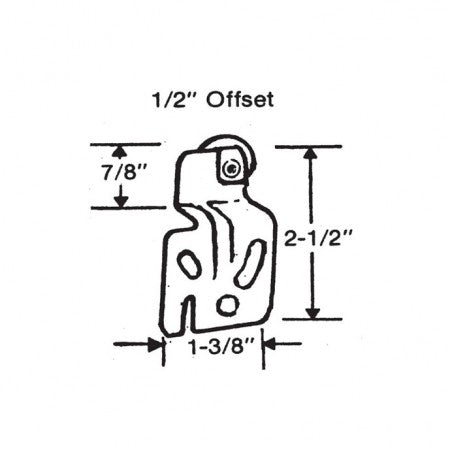 Barton Kramer 1/2 in. Milled Steel Offset Closet Door Hanger 2-Pack 2001-1