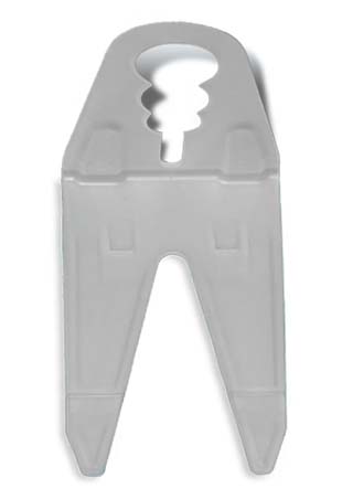 Clear plastic Christmas Light Shingle Speed Tab on a white background