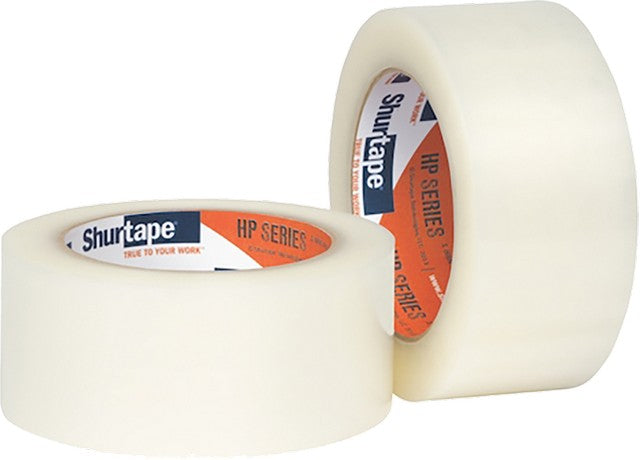Two rolls of Shurtape HP Series tape on a white background