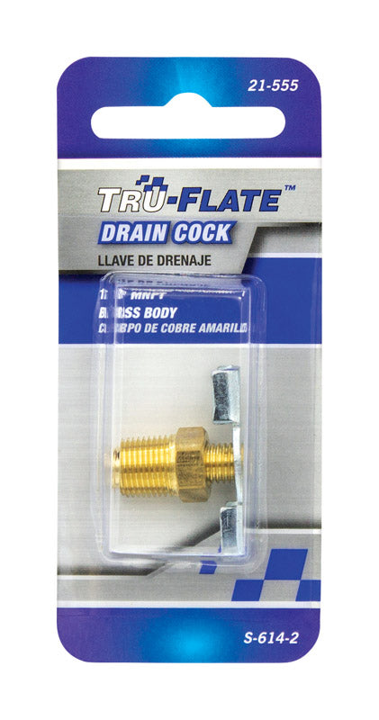 Tru-Flate 1/8 Inch Drain Cock 21-555 - Box of 10-1