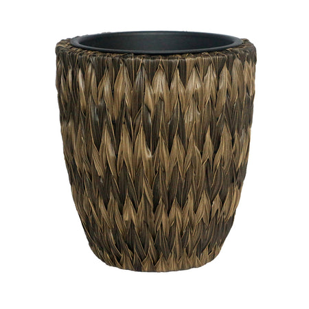 Infinity 16.5 in. H X 15 in. D PP Plastic Twisted Banana Leaf Planter Brown 21566A-L