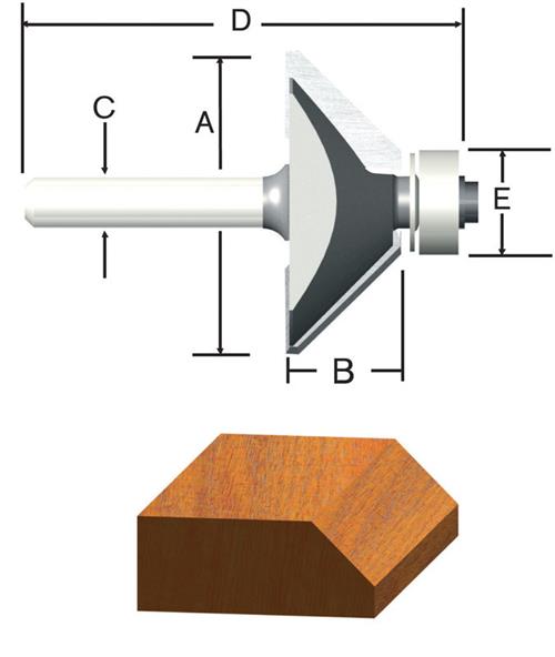 Vermont American 1-3/8 In. Carbide Tipped Silver Series Chamfer Bit 23155