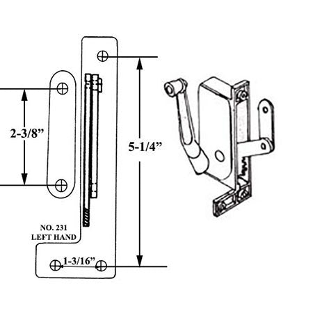 Barton Kramer 2-1/2 in. Silver Left Hand Awning Window Operator for Keller-PGT Window 231-1