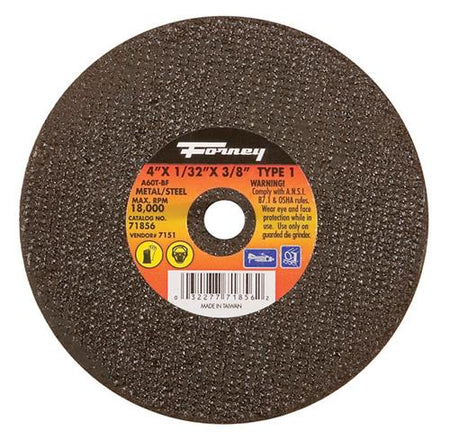 Forney 71856 Cut-Off Wheel, Metal Type 1, 4" X 1/32" X 3/8"