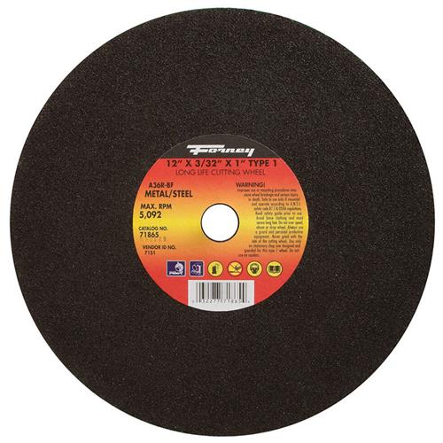 Forney 71865 Cutting Wheel, Metal Type 1, 12" X 3/32" X 1"