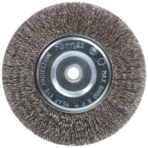 Forney 72745 Wire Wheel Crimped 6" x .012" Wire x 1/2" - 5/8"