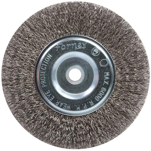 Forney 72747 Wire Wheel Crimped 6" x .008" Wire x 1/2" - 5/8"