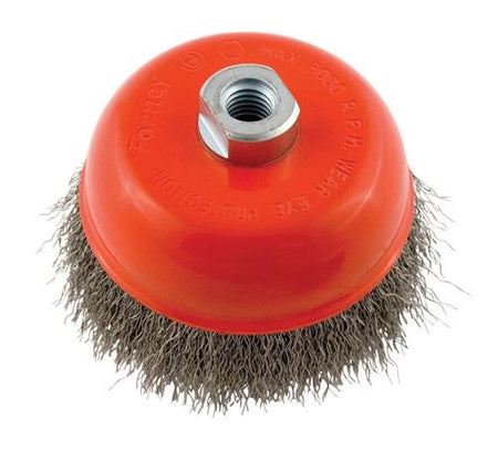 Forney 72754 Cup Brush Crimped 5" x .014 x 5/8-11