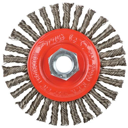 Forney 72760 Wire Wheel Brush, Stringer Bead, 4" x .020" x 5/8"-11