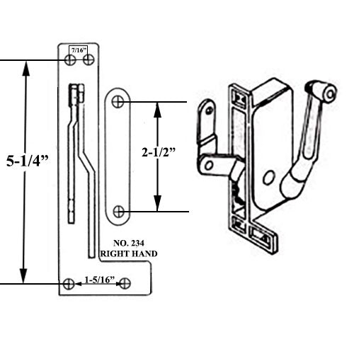 Barton Kramer 2-1/2 in. Silver Right Hand Awning Window Operator for Binnings-Pan American Window 234-1