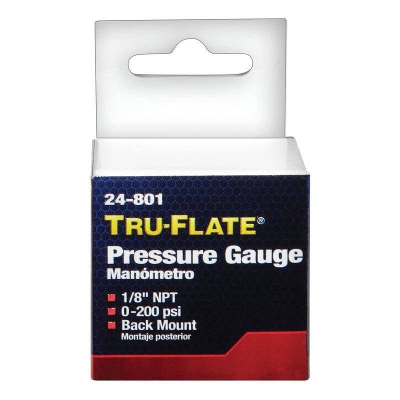 Tru-Flate Mini Air Line Rugged Gauge 1/8 in. NPT 24-801-1