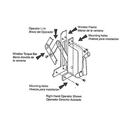 Barton Kramer Right Hand Awning Window Operator for C.E. Stanley 46 Windows 242-2