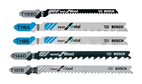 Bosch 5 pc. T-Shank Jig Saw Blade Set for Wood and Metal T500