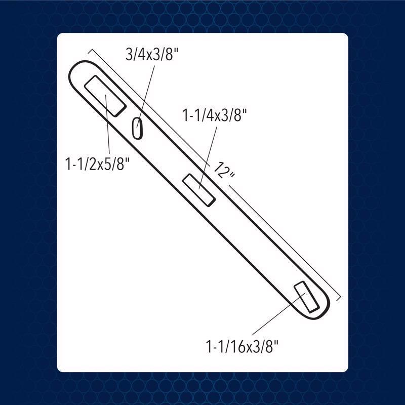 Technical drawing of the Superior Tool Shut-Off Wrench with dimensions on a white background