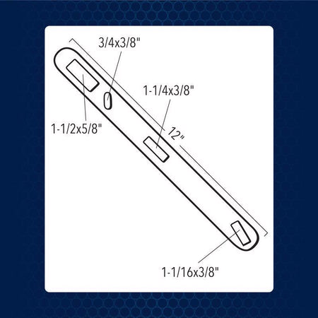 Technical drawing of the Superior Tool Shut-Off Wrench with dimensions on a white background