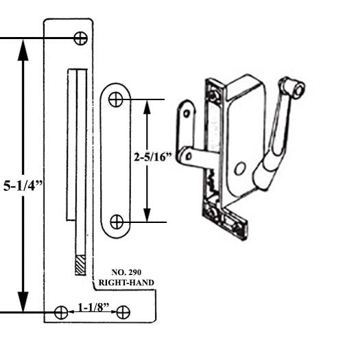 Barton Kramer 2-5/16 in. Right Hand Awning Window Operator for Security Window 290-1