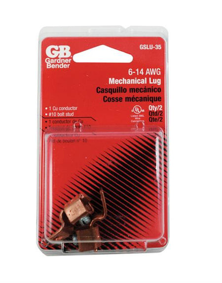 Gardner Bender Lug Mechanical Copper #10 Stud 14-6 AWG 2-Pack GSLU-35