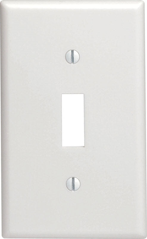 Leviton PJ1-W Single Toggle Wallplate White - Box of 20