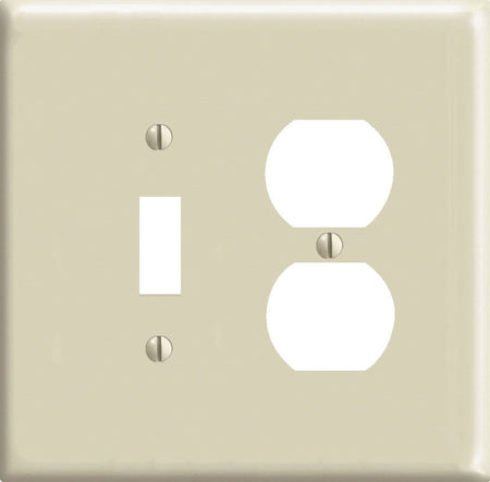 Leviton PJ18-I 2-Gang Toggle-Duplex Wallplate Ivory - Box of 25